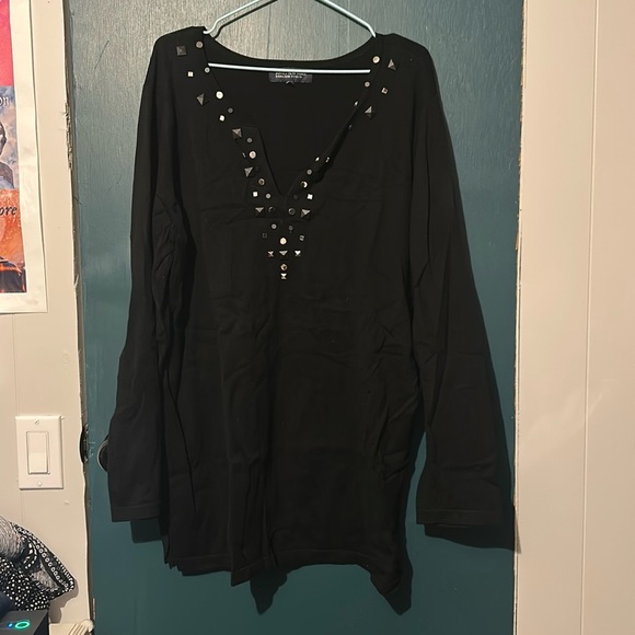 jones new york black sweater long sleeve top size 2X - Picture 1 of 3